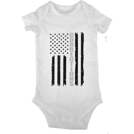 

American Flag Correctional Officer Baby Jersey Bodysuit Romper Jumpsuit Short Sleeve T-Shirt Playsuit