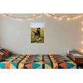 thumbnail image 4 of Flat-Coated Retriever Fetching Tennis Ball Sunny Field Wildlife 12x18 US Made Poster, 4 of 7
