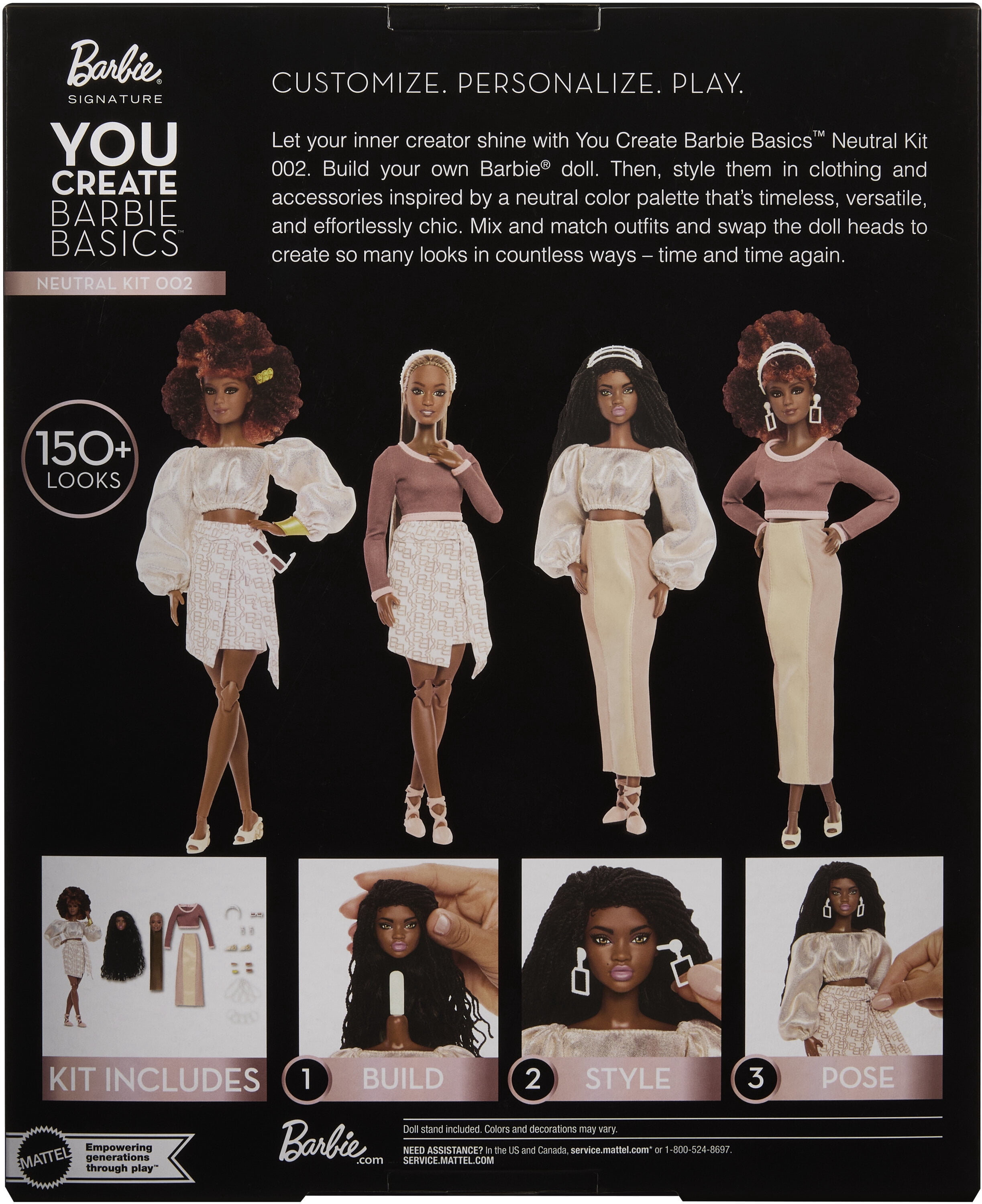 Barbie You Create Barbie Basics Neutral Kit 002, Customizable Fashion Doll & Universal-fit Clothing