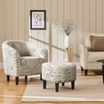 thumbnail image 6 of Yaheetech Contemporary Club Chair and Ottoman Set for Living Room, Letter Print, 6 of 8