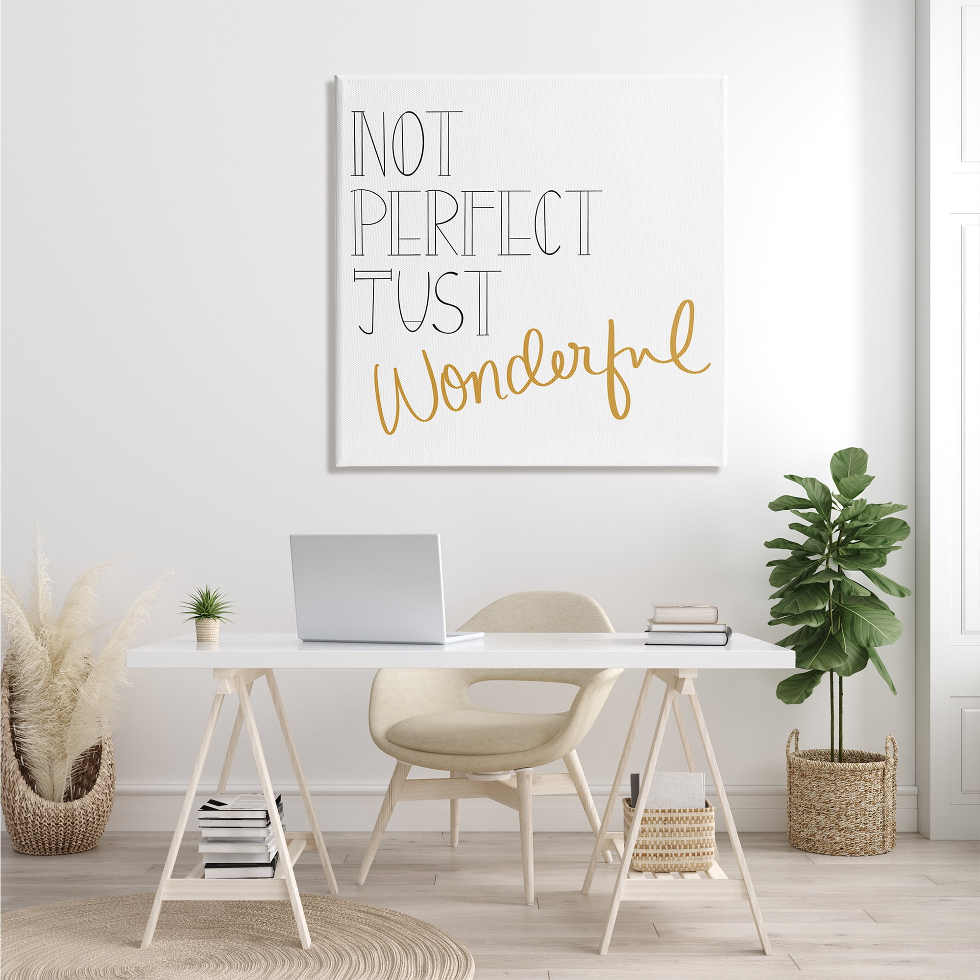 Stupell Industries Not Perfect Just Wonderful Inspirational Phrase Minimal , 36 x 36, Designed by Emily Navas