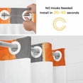 thumbnail image 5 of Burnt Orange Gray No Hook Shower Curtain Waterproof,Bathroom Curtains with Snap in Liners and See Through Top Window,Modern Abstract Oil Painted Geometric Hotel Bathtub Curtains Shower 72"Wx84"L, 5 of 8