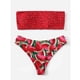 thumbnail image 5 of Gibobby Conjunto de Bañador Sexy Bikini traje de baño dos tubos traje de baño hasta piezas ropa de playa push-up mujer estampado traje de baño Tankinis c(Rojo,CH), 5 of 5