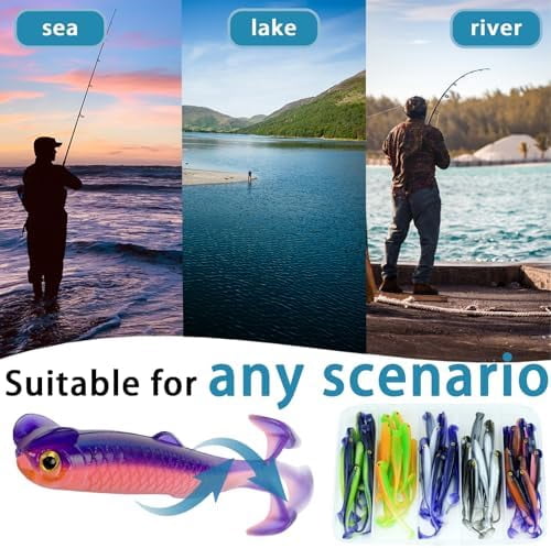 Fishing Soft Plastic Lures, Paddle Tail Swim Baits for Bass Fishing,Paddle Tail Swimbaits for for Bass Trout Walleye Lures, 30/50pcs Soft Plastic Baits with Box