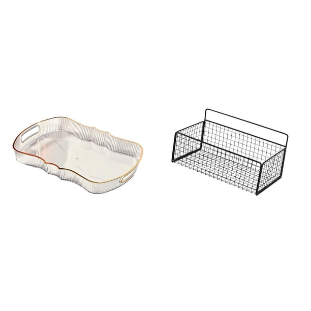 Bandeja de almacenamiento,Bandeja rectangular para servir,bandeja para postres y frutas de cocina,Cesta de almacenamiento colgante,Cesta de almacenamiento para gabinete organizador de pared