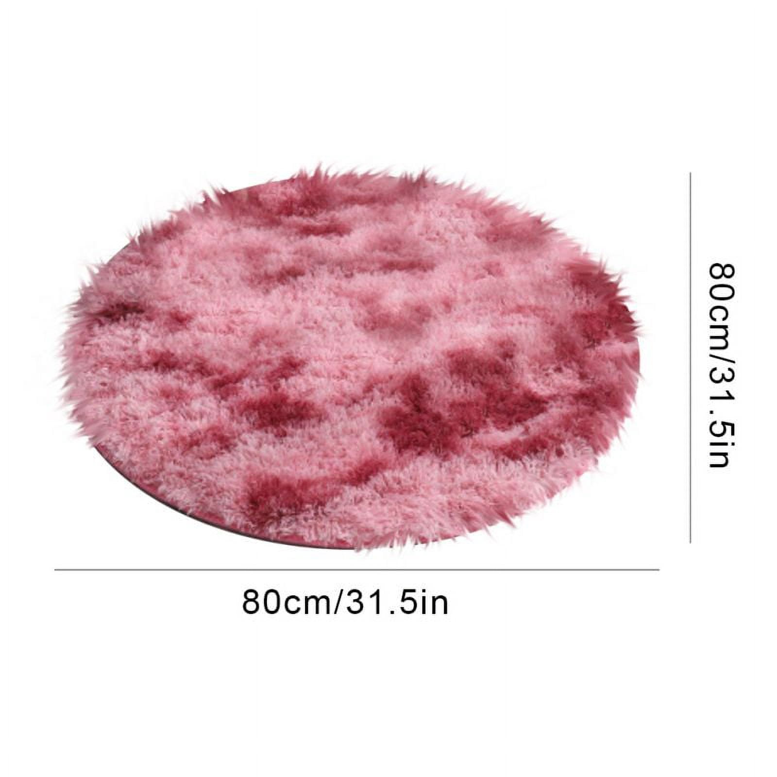 Fluffy Shaggy Round Area Rug For Kids Children Bedroom Playroom Round Plush Carpet Living Room Decor Soft Faux Fur Luxury Rug Plush Multicolor Area Rug