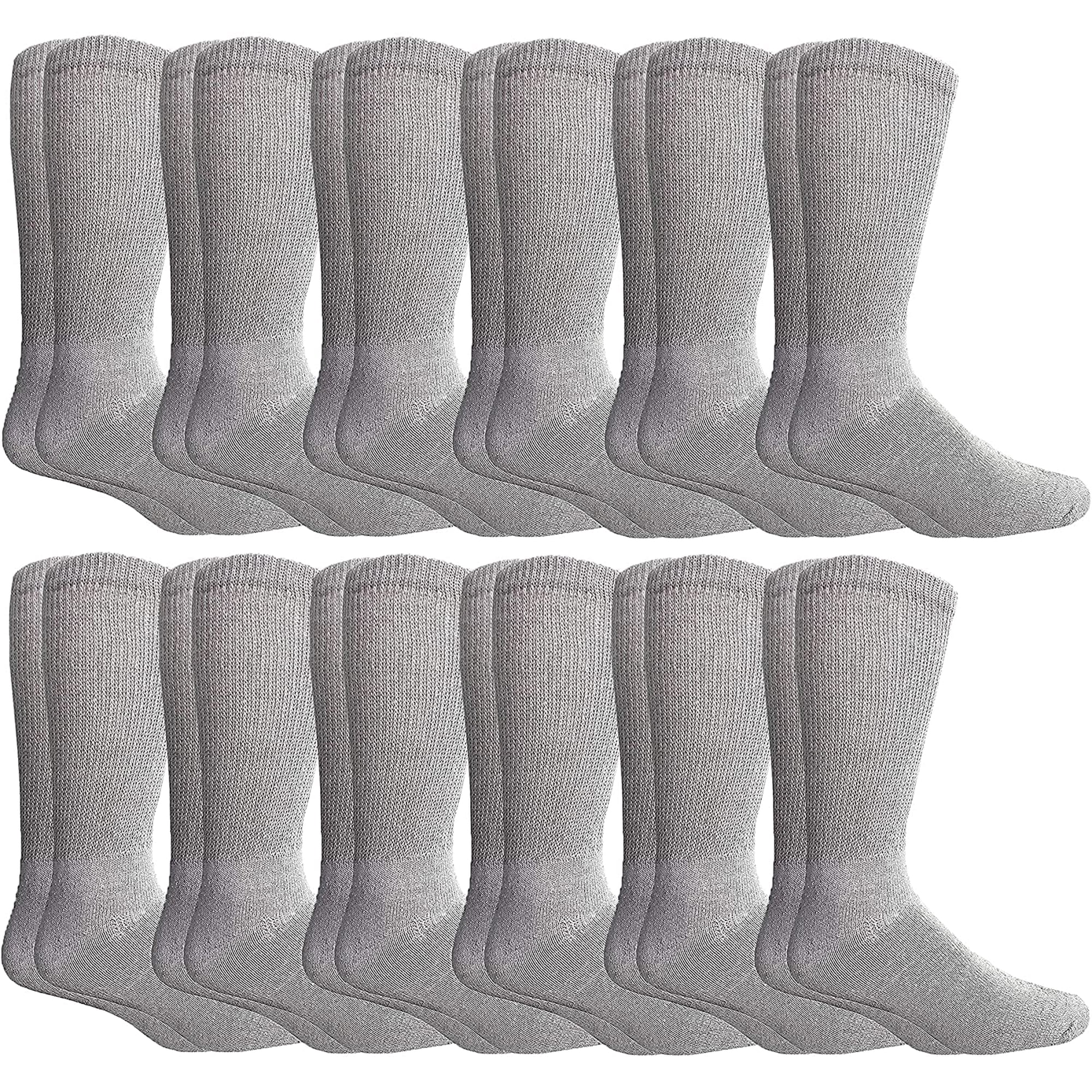 Yacht & Smith 12 Pairs Women's Diabetic Neuropathy Edema Socks, Cotton Crew, Medical Socks, 9-11