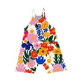thumbnail image 3 of FAHXNVB Girls Summer Romper Hearts Print Sleeveless V Neck Jumpsuit Short Outfits with Pocket One Piece Casual Fashion Clothes 5-14 Years, 3 of 4