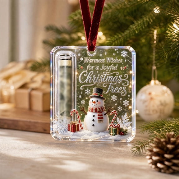 AOMXGD Christmas Cash Gift Ornament, Clear Acrylic Christmas Money Holder Hanging Ornament for Xmas Tree Home Holiday Decoration Gift Giving