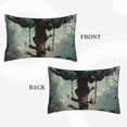 thumbnail image 2 of Sikiie Zombie Flower Apocalypse Print Plush Pillow Cover, Wrinkle-proof and Stain-resistant Pillow Protector without Pillow Core, Home Decoration-16"x24", 2 of 6