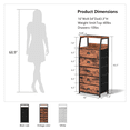 thumbnail image 6 of TYDIMOR Fabric Dresser for Bedroom, 5 Drawer Chest of Drawers, Brown, Ideal for Adults, 6 of 8