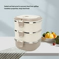 thumbnail image 4 of Adult  Box, Stainless Steel Portable Insulated Stackable Lunch Box Container Plastic Utensils, and Nylon Sealing Strap,  Food Container Microwave Safe, 4 of 7