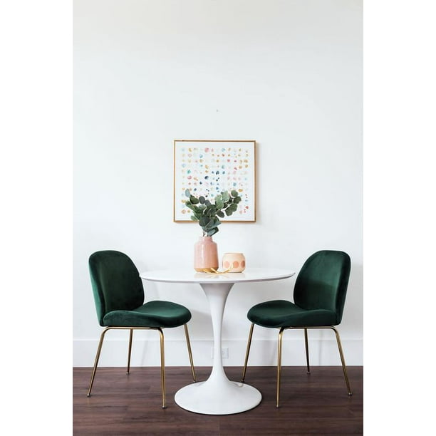 Verona Dining Chair in Emerald Green Velvet, Set of 2