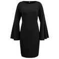 thumbnail image 4 of Women's Formal Dress Long Sleeve Split Sleeve Bodycon Dress Elegant Round Neck Party Work Dress plus Size Short Formal Dresses Evening Dresses Formal Woman Dresses Long Evening Gowns for Women Fancy, 4 of 7