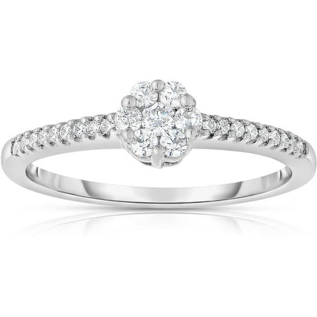 1/4 Carat T.W. Diamond 14kt White Gold Fashion Ring with HI/I1I2 Quality Diamonds