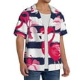 thumbnail image 4 of Gaeub Pink Flamingos Men's Lapel Short Sleeve Shirt, Relaxed Fit Shirt, Soft and Breathable for Outdoors Party Travel - Medium, 4 of 7