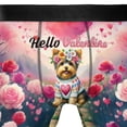 thumbnail image 4 of Hello Valentine’s Day Yorkshire Terrier Flower Crown Romantic Pink Floral All Over Print Boxer Briefs Underwear for Men Dad Yorkie Dog Lover Gifts - 00031, 4 of 6
