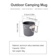 thumbnail image 4 of Campamento Al Aire Libre 300 Ml Con Plegable para Caminatas Mochilas (gris), 4 of 9