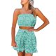 thumbnail image 1 of Conjuntos de dos piezas de playa de verano para mujer Conjuntos de blusas y pantalones cortos de tubo sin tirantes florales bohemios Pompotops ulkah936976, 1 of 3