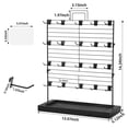 thumbnail image 5 of Sfugno Earring Display Stands for Selling, Wood Jewelry Display with 20 Removable Hooks,Earring Rack Holder Stand for Earring Cards,Black, 5 of 7