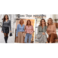 thumbnail image 6 of UVN Long Sleeve Shirts for Women Fall V Neck Waffle Knit Blouses Dressy Casual Tunic Tops Ladies Work Clothes, 6 of 8