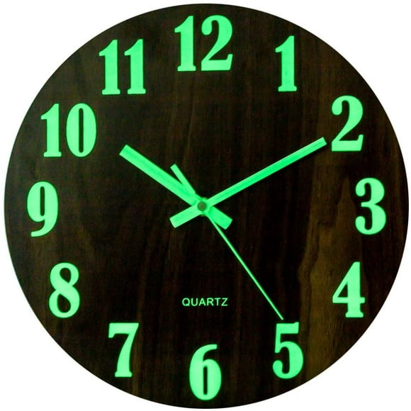 Horloge Murale Lumineuse d'Étoile Moderne, 12 Pouces de Lumière de Nuit Brillent dans les Horloges Murales Sombres, Quartz Silencieux Horloge Sans Tic-Tac