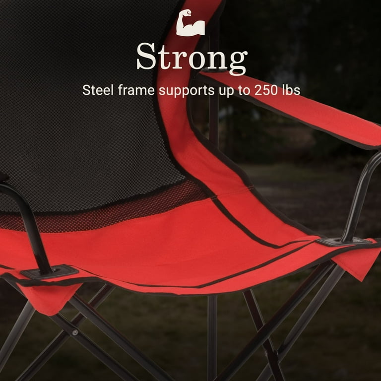 Coleman Broadband Mesh Quad Adult Camping Chair, Red - Walmart.com