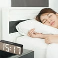 thumbnail image 4 of Led Alarm Clock,Mirror Alarm Clock Bedside Clock Mirror Clock Multifunction Clock with Temperature Display Led Clock Large Font Bedside Alarm Clock with Date Display Battery Alarm Clock, 4 of 6