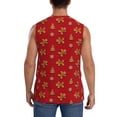 thumbnail image 4 of Lsque Gingerbread Man Print Men's Cotton Blend Sleeveless Muscle Shirts (S-3XL)- Moisture Wicking, Odor Protection, UPF 30+,XX-Large, 4 of 8