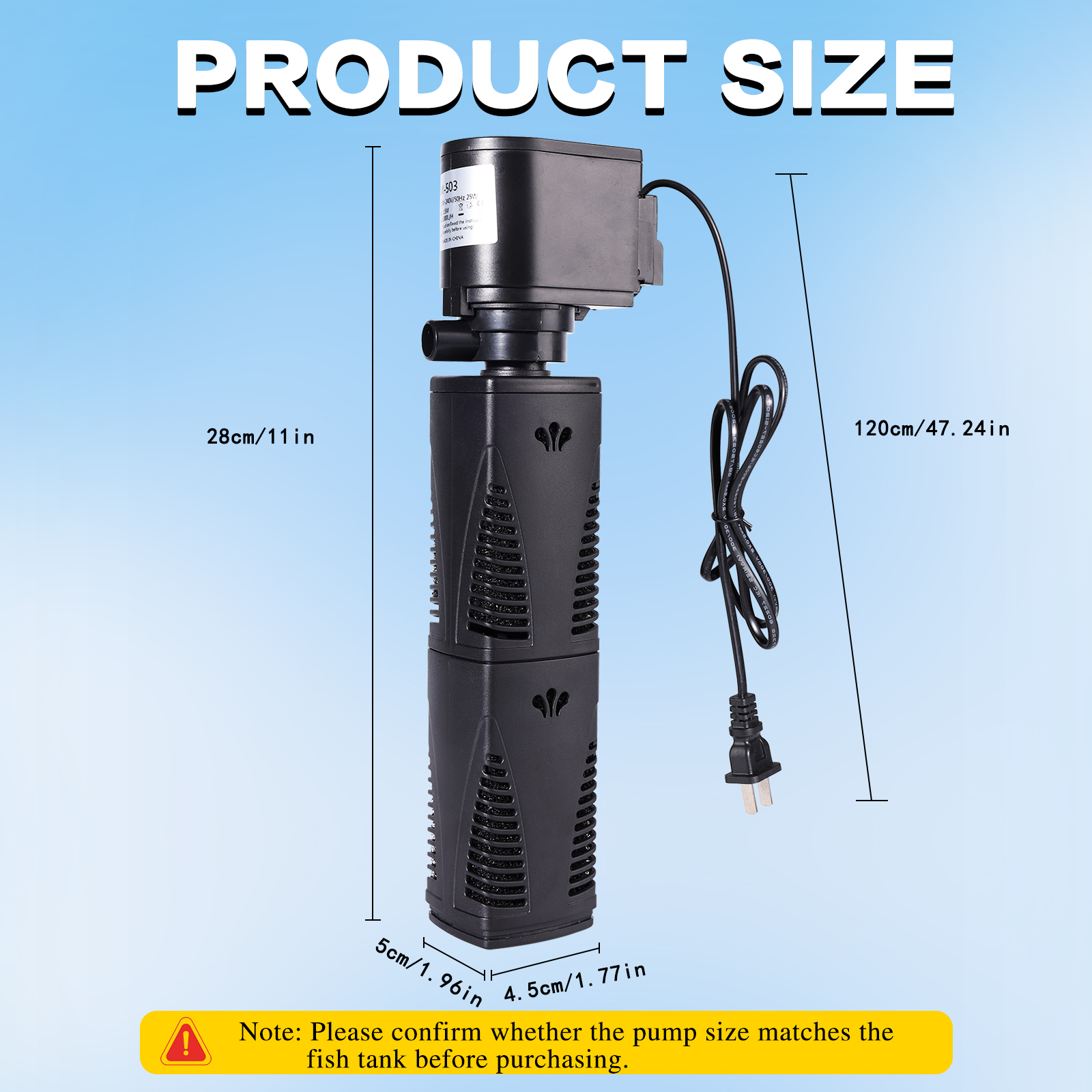 Finaqua Aquarium Filter 300 GPH for 20-75 Gallon Tanks photo 3