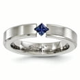 thumbnail image 1 of Edward Mirell Titanium Satin Sapphire 4mm Band Size 9, 1 of 4