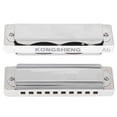 thumbnail image 3 of 10‑Hole Harmonica Blues Ab Key Harp Wind Musical Instrument Beginner Practice AM‑20DWhite, 3 of 4
