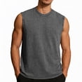 thumbnail image 2 of Domuza Sleeveless Shirts for Men Cotton Workout Tank Tops Muscle Cut Off Shirt Summer Beach Casual Oversized Washed Tee Black S, 2 of 6