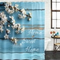 thumbnail image 2 of Farmhouse Wooden Grain Shower Curtain, Waterproof Shower Curtains for Bathroom, Vintage Shabby Chic Flower Blue Washable Fabric Bathtub Curtain Set Bath Decor with 12 Hooks Stall 36"x72", 2 of 8