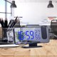 thumbnail image 5 of Reloj digital Termómetro Higrómetro Reloj Proyector Radio Temperatura Medidor de humedad, Fondo negro, Fuente azul Inevent EL001188-03B, 5 of 7