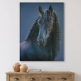 thumbnail image 2 of Designart ' Frisian Black Horse Portrait ' Farmhouse Canvas Wall Art Print, 2 of 4