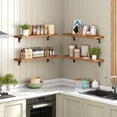 thumbnail image 6 of Floating Wall Shelves Set of 2 Rustic Brown + Black 23.6 Inches Storage for Living Room Bedroom Bathroom, 6 of 9