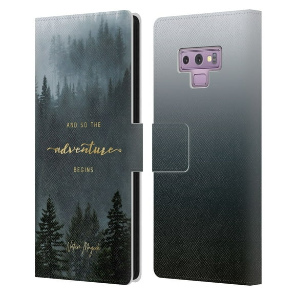 Head Case Designs Officially Licensed Nature Magick So The Adventure Begins Quote Trees Leather Book Wallet Case Cover Compatible with Samsung Galaxy Note9 / Note 9