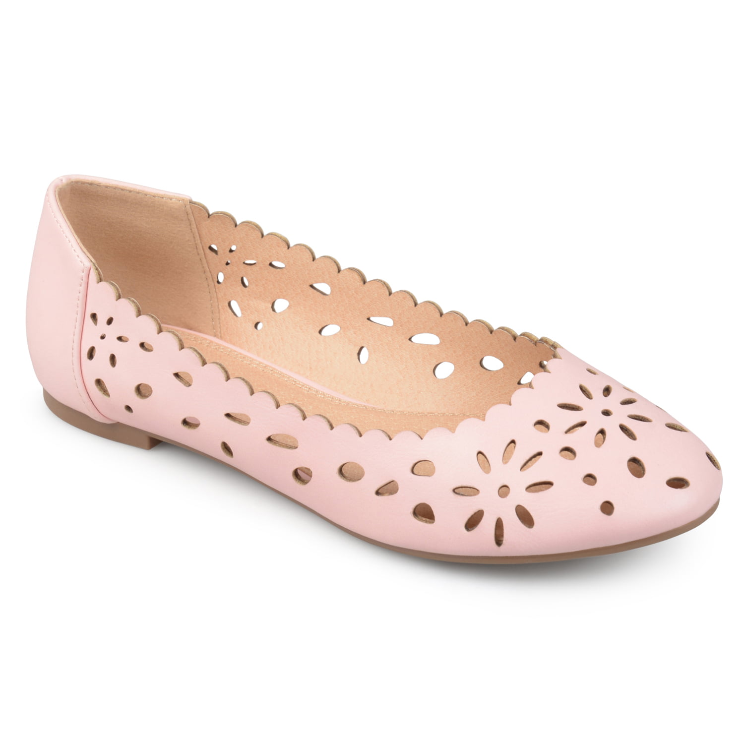 Brinley Co. Women's Faux Leather Wide Width Scalloped Laser-cut Round ...