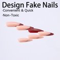 thumbnail image 4 of 24PCS Christmas Press on Nails, Whitening Red French Style with Silver Lines, Minimalist Elegant Acrylic Fake Nails, Detachable Reusable Manicure Kit for Women, Holiday Party & Daily Elegant Look, 4 of 5