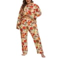 thumbnail image 6 of MUKVIK Plus Size Pajamas for Women Set Long Sleeve Button Down with Pockets, 6 of 7