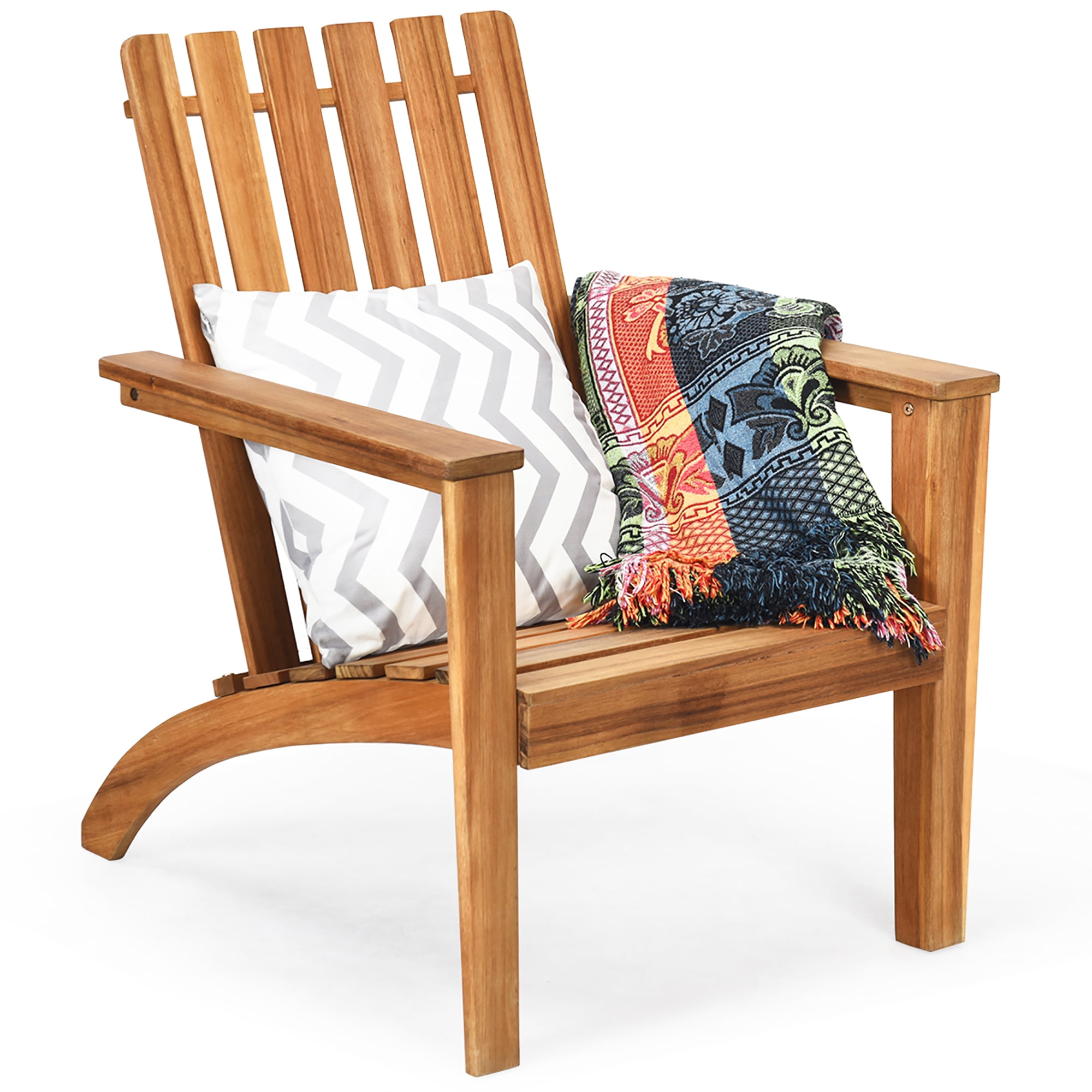 Natural acacia kapari online adirondack chair with cushion