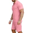 thumbnail image 3 of Conjunto de polo y pantalones cortos KUYIGO para hombre, color rosa, talla L, 3 of 5