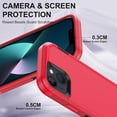 thumbnail image 3 of Funda para iPhone 13 con 2 protectores de pantalla, resistente y duradera, de 3 capas, para Apple iPhone 13 de 6.1 pulgadas (rojo y negro), 3 of 7