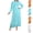 Blue, variant on Long Sleeve Bridesmaid Dresses Chiffon Wedding Guest Dresses for Women Scoop Neck Ruched Slit Formal Dress with Pocket White S