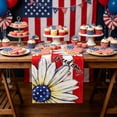 thumbnail image 5 of Memorial Day Saving!4th of July Decorations, Independence Day Table Flag Red White Blue Star Striped Floral Print Dining Table Decoration, 5 of 7