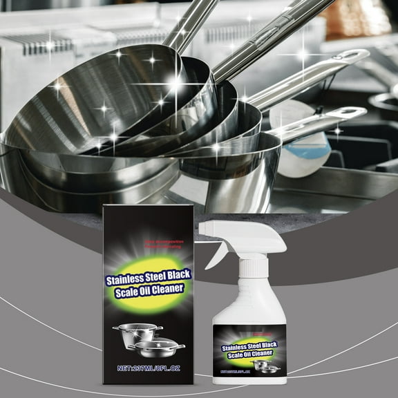 Black Scale Remover For Pot Bottom,Stainless Steel Black Scale Oil Cleaner,All-Purpose Pot And Pan Grease Cleaner,Greasy Grime Cleaning Stovetop Kitchen,Stubborn Oil Pollution Multi-Purpose Cleaner