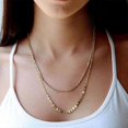 thumbnail image 1 of Womens Nobby Gold Plated Double Chain Sequins Beads Charm Pendant Necklace, 1 of 5