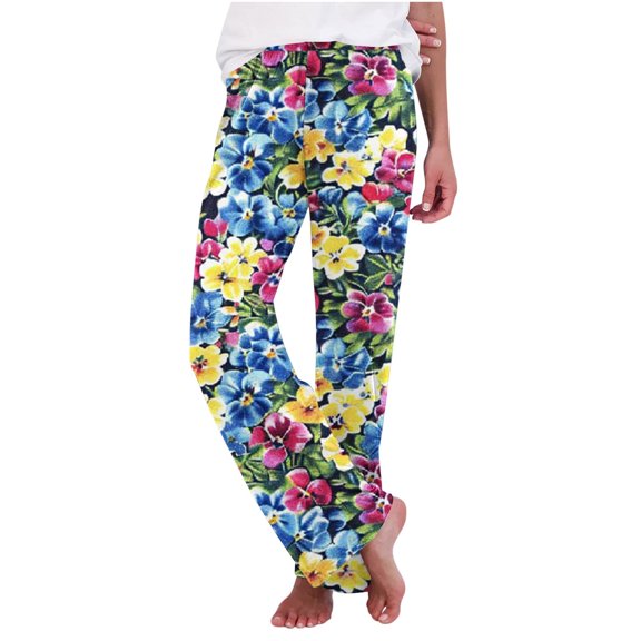 Jamicy Cooling Pajamas for Women Comfortable Fashion Casual Printed Pajama Pants Women's Loungewear Pajama Long Pants