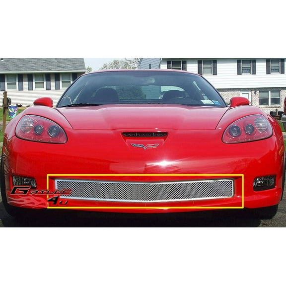 APS Compatible with Chevy Corvette 2006-2010 Z06 Lower Bumper Stainless Steel Chrome Mesh Front Grill Grille Insert C75769T